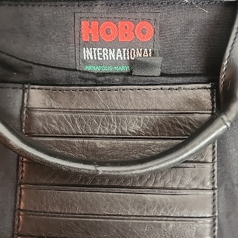 HOBO INTERNATIONAL Black Leather Unisex Bag. Organizer Carryall Minimalist Sz L - Picture 5 of 13